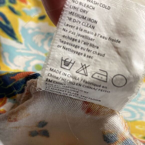 Anthropologie Tiny Boho Devas Sequin Top Printed Casual Roll-Cuff Multi S - Picture 15 of 16